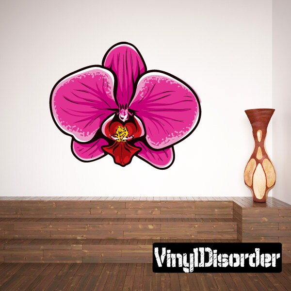 Floral Flower Wall Decal - Fabric Vinyl Removable & Reusable Floralfloweruscolor059Et