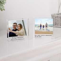 Personalised Photo Block, Freestanding Gift, Father's Day Custom Family Print