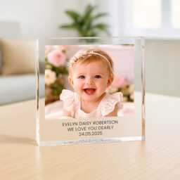 Personalised Photo Block, Freestanding Gift, Father's Day Custom Family Print - thumbnail 4