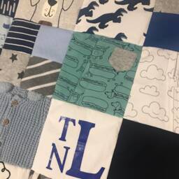 Personalised Pram Size Keepsake Quilt Memory Blanket - Made From Baby Clothes Or Sentimental Clothing - thumbnail 3