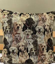 Handmade, Made To Order, Most Of Sizes Available, Cushion Cover Tapestry Dog Pattern - thumbnail 1