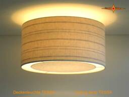 striped Ceiling Lamp in Linen Tessa With Light Edge Diffuser