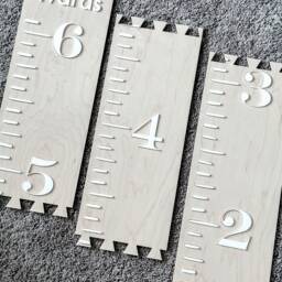 Custom Wood Growth Chart 3D, Family Height Ruler, Playroom Decor, Kids Wall Art, Personalized Markers, First Birthday Gift - thumbnail 2