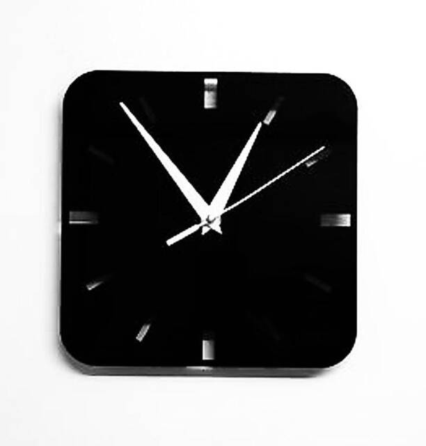 Square Wall Clock in Black Acrylic 20cm X - image 1