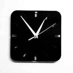 Square Wall Clock in Black Acrylic 20cm X - thumbnail 2