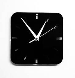 Square Wall Clock in Black Acrylic 20cm X - thumbnail 1