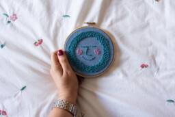 Punch Needle Wall Hanging - Blue Moon - thumbnail 1