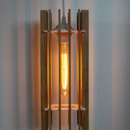 Hanging Lamp # 2 Solid Oak & Acrylic Glass - thumbnail 2
