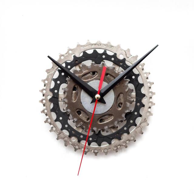Modern Wall Clock, Industrial Steampunk Bicycle Bike Unique Gift - image 1