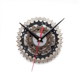 Modern Wall Clock, Industrial Steampunk Bicycle Bike Unique Gift - thumbnail 1