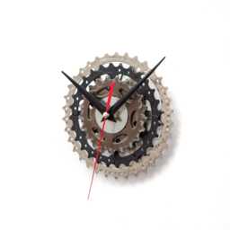 Modern Wall Clock, Industrial Steampunk Bicycle Bike Unique Gift - thumbnail 3