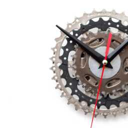 Modern Wall Clock, Industrial Steampunk Bicycle Bike Unique Gift - thumbnail 2