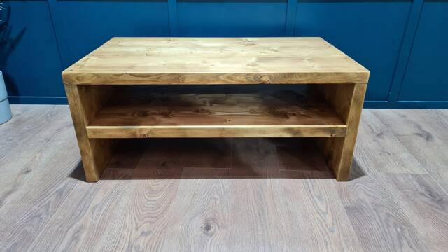 The Avon Hand Crafted Wooden Chunky Rustic Coffee Table. Please Read Below - image 1