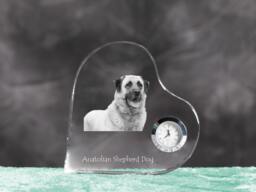 Anatolian Shepherd - Crystal Clock in The Shape Of A Heart With Image Pure-Bred Dog - thumbnail 1