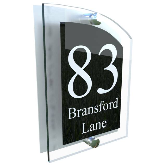 Modern Contemporary Property Number Door Sign Plaque - Arca5-2Wb-S-C - image 1