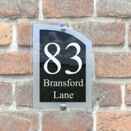 Modern Contemporary Property Number Door Sign Plaque - Arca5-2Wb-S-C - thumbnail 3