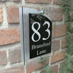 Modern Contemporary Property Number Door Sign Plaque - Arca5-2Wb-S-C - thumbnail 2