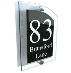 Modern Contemporary Property Number Door Sign Plaque - Arca5-2Wb-S-C - thumbnail 1