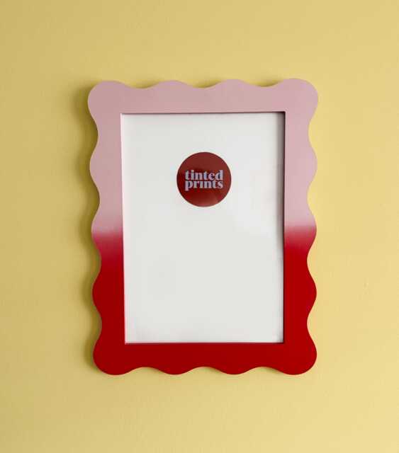 Wavy Picture Frame A4 - Ombre Pink Red Free Shipping Australia Gallery Wall Unique Home Decor Gift Australian Made - image 1