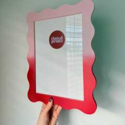 Wavy Picture Frame A4 - Ombre Pink Red Free Shipping Australia Gallery Wall Unique Home Decor Gift Australian Made - thumbnail 2
