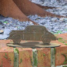 Rusty Metal Morris Minor Garden Decoration, Classic Car Gift - thumbnail 3