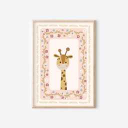 Pretty Floral Giraffe Print. Floral Safari Wall Art For Playrooms, Nurseries, Boys & Girls Rooms - thumbnail 2