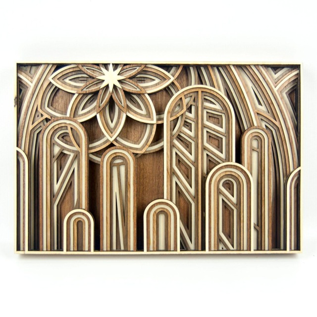 "Layered 3D Wood Art - ""The Cathedral" - image 1