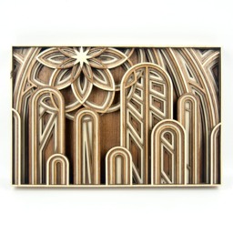 "Layered 3D Wood Art - ""The Cathedral" - thumbnail 1