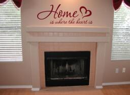 Home Is Where The Heart Vinyl Wall Decal - Family Room Decor - thumbnail 1