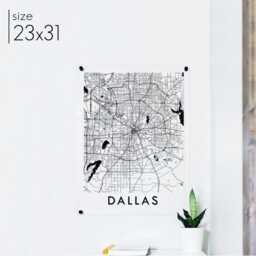 City Street Map Of Dallas Printed On Acrylic, Texas Minimalist For Your Wall - thumbnail 2