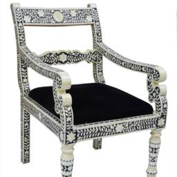 Inlay Dining Chair Handmade Floral Resin Accent - thumbnail 3