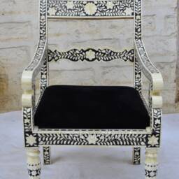 Inlay Dining Chair Handmade Floral Resin Accent - thumbnail 4