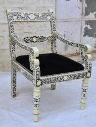 Inlay Dining Chair Handmade Floral Resin Accent - thumbnail 1