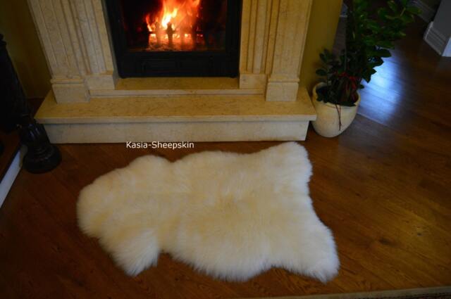 Genuine White Sheepskin Rug - Soft Natural Wool Scandinavian Home Decor - image 1
