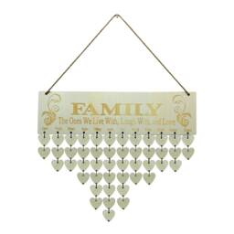 Wooden Hanging Calendar Board Birthday Reminder For Family Friends Wall Decor - thumbnail 2