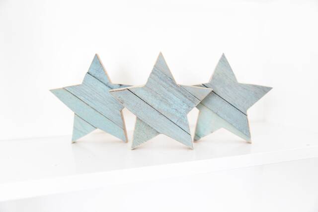 Nursery Wall Decor, Blue Stars, Light Baby Star, Wood Wooden Star For Wall, Boy, Shower Gift - image 1