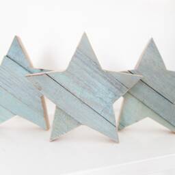 Nursery Wall Decor, Blue Stars, Light Baby Star, Wood Wooden Star For Wall, Boy, Shower Gift - thumbnail 2