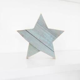 Nursery Wall Decor, Blue Stars, Light Baby Star, Wood Wooden Star For Wall, Boy, Shower Gift - thumbnail 3