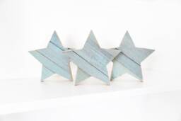 Nursery Wall Decor, Blue Stars, Light Baby Star, Wood Wooden Star For Wall, Boy, Shower Gift - thumbnail 1