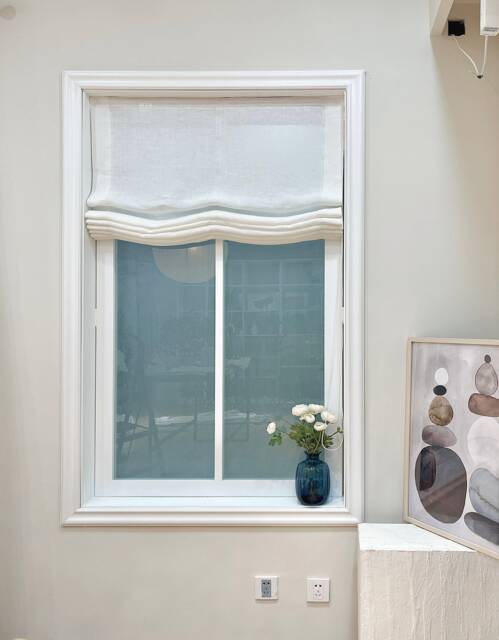 40 Colors, 100% Linen Custom Soft Roman Shades With Chain Mechanism, Relaxed Shade With Multiple Scallops, Window Treatment, Roman Blinds - image 1