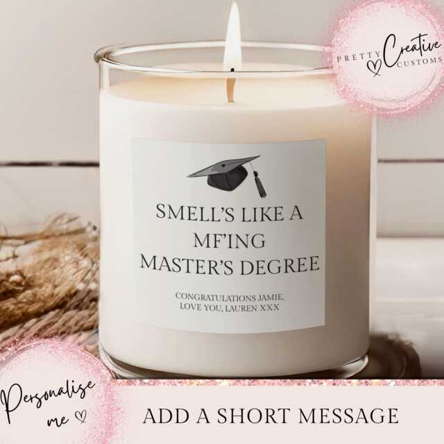 Master's Degree Gift, Graduation Candle, College Grad Funny Gift For Sister, Candles, Best Friend Graduation, Congrats - image 1