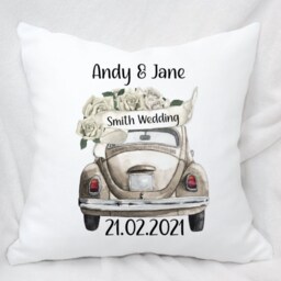 Personalised Wedding Car Cushion, Custom Names & Date - thumbnail 3