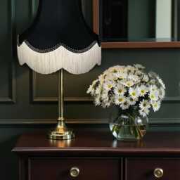 Traditional Black Fabric Lampshade Handmade For Table & Floor Standard Lamps Shades, Wall Lights, Ceiling Light Pendants - thumbnail 3