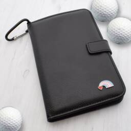 Rainbow Heart Design - Personalised Leatherette Golf Organiser Complete With Divot Repairer, Marker, Tees, Scorecard & Pencils - thumbnail 1