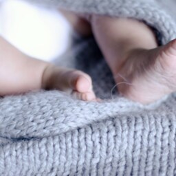 Gray Knit Baby Blanket, Unisex Luxury Alpaca Blanket - thumbnail 2