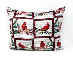 Cardinals & Plaid Throw Pillow - thumbnail 3