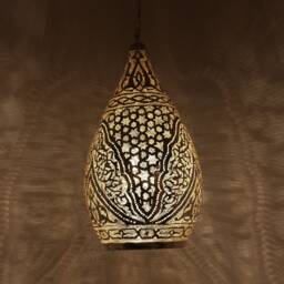 Handmade Oriental Brass Lamp, Moroccan Pendant Light, Hanging Gold Lampshade, Home Decor Lighting & Ceiling Light - thumbnail 3