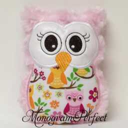 "Light Pink Plush Mini Owl Rattle Stuffed Animal -Not Personalizedlast One - 5.5"" X 4" - thumbnail 2