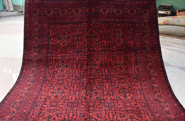 Custom Size Rugs, Discounted Price, Large Afghan Turkmen 100% Wool Kunduz Traditional Handmade Bokhara Pattern, Turkoman Oriental Rug, Rugs - image 1
