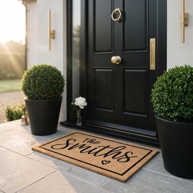 Custom Doormat - Personalized Door Mat Doormats With Name Rug Monogram Housewarming Gift Closing - image 1